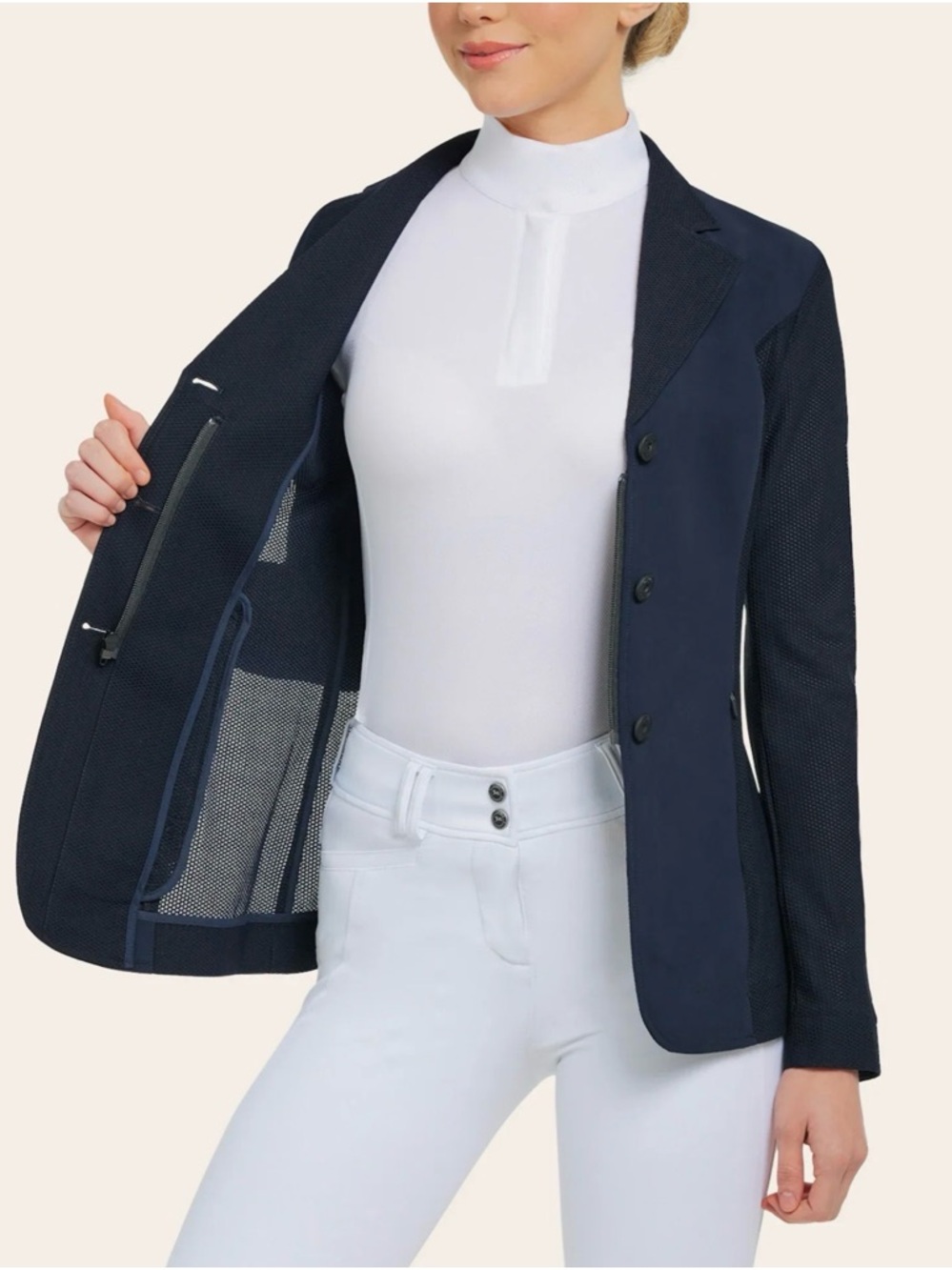 R.J. Classics Harmony Mesh Show Coat - Navy - Picture 3 of 8